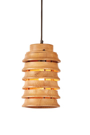 Oak Wood Stacked Pendant - Small