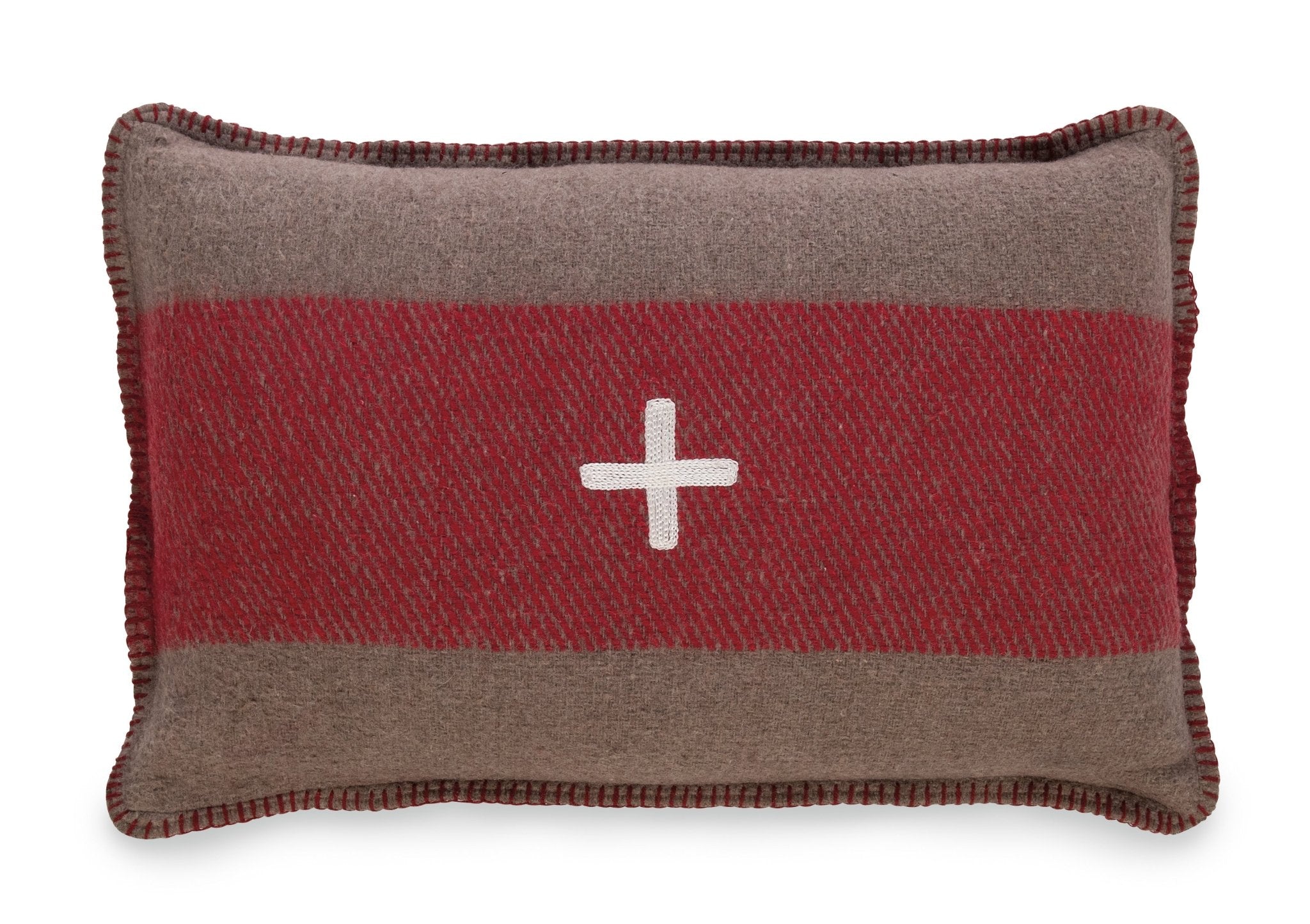 Swiss Army Pillow Cover 14x20 Brown/Red - Central Designs