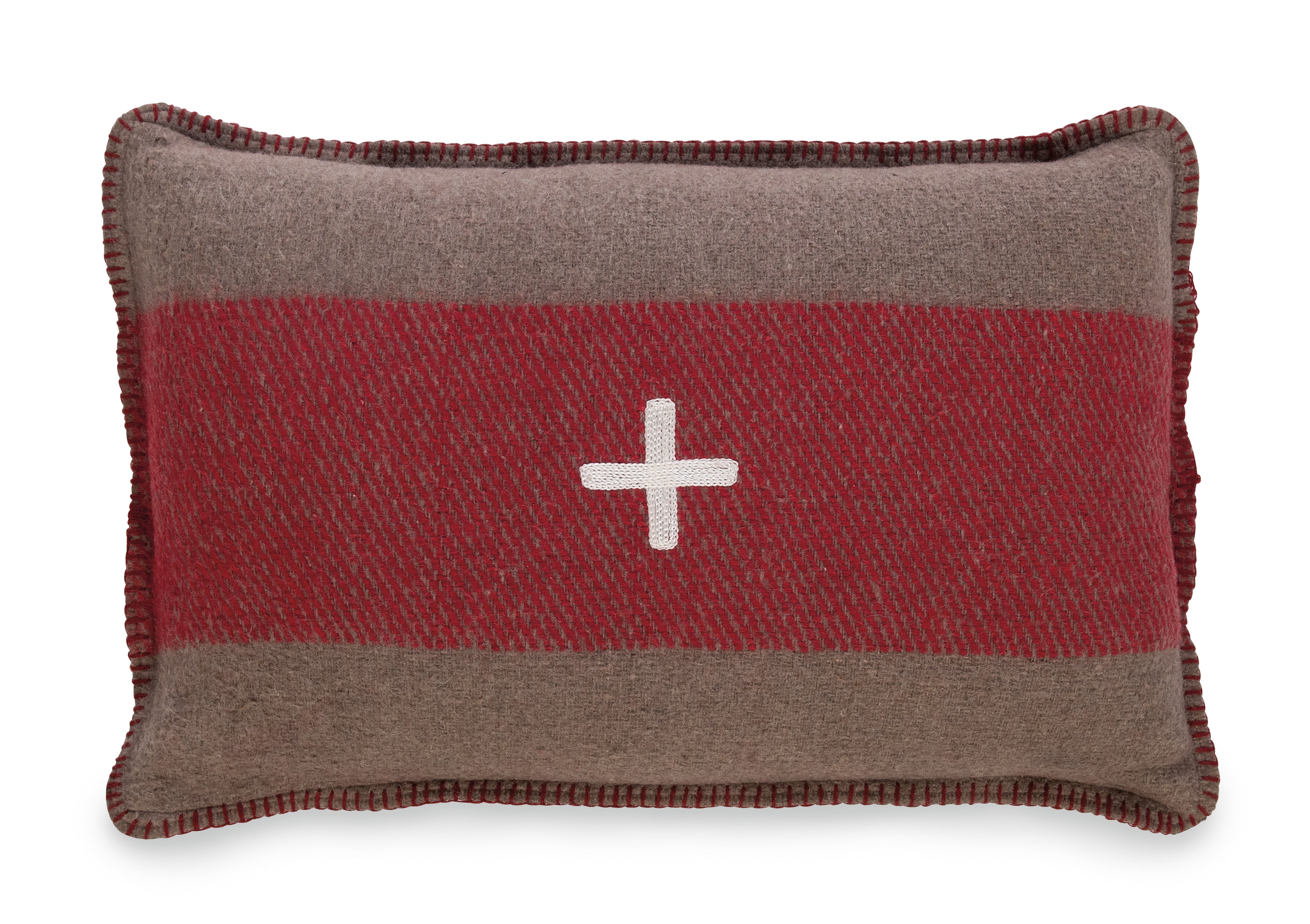 Swiss Army Pillow Cover 14x20 Brown/Red