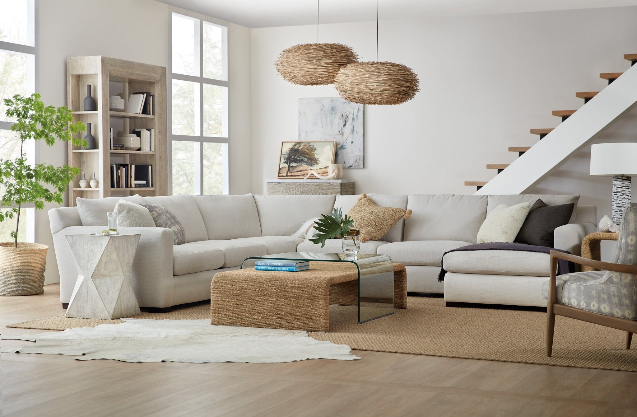 Amani Rope and Glass Cocktail Table - Central Designs