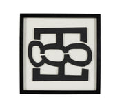 Chain Link Paper Mache Wall Art in Glass Wooden Frame
