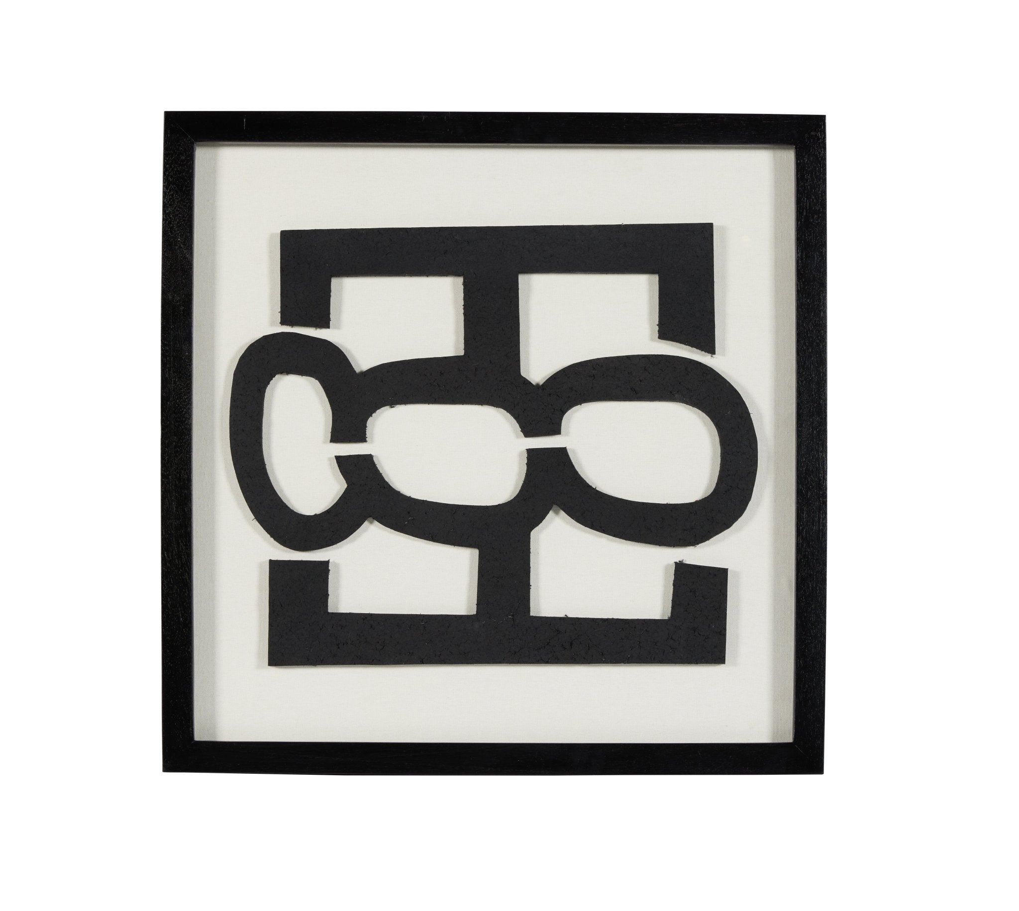 Chain Link Paper Mache Wall Art in Glass Wooden Frame - Central Designs